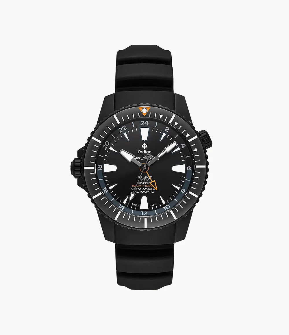 Zodiac Super Sea Wolf Pro-Diver GMT Automatic Rubber Strap Watch - ZO3557