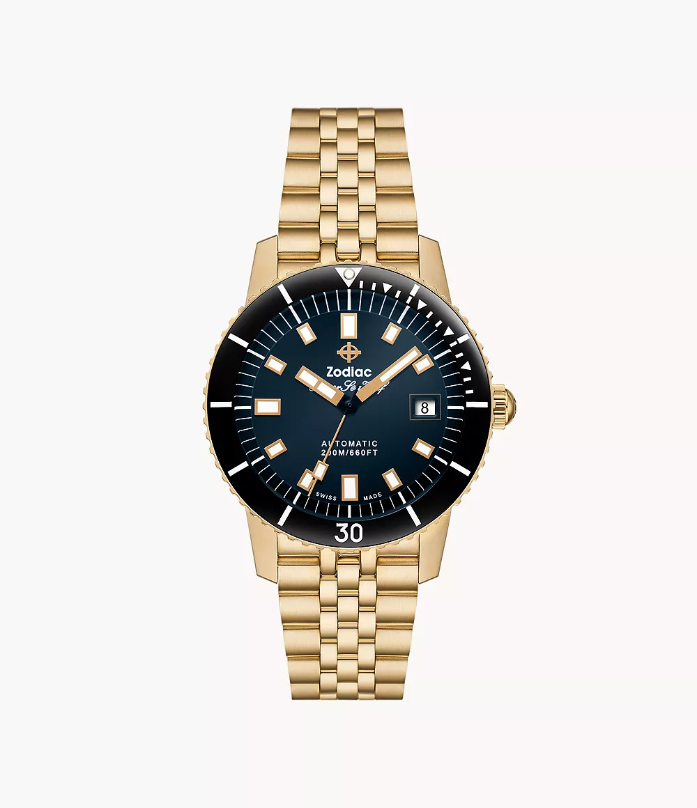 Zodiac Compression Diver 18K Gold-Plated Watch - ZO9308