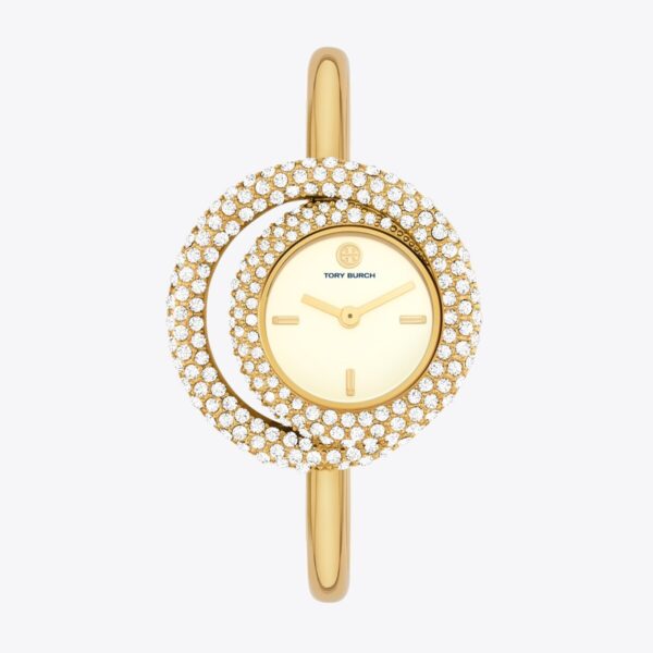 Tory Burch Miller Swirl Watch Ivory/ Stone/ Gold Tone - TBW7026