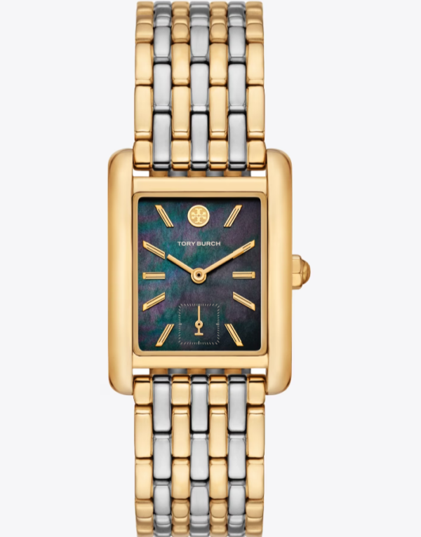 Tory Burch Eleanor Watch Black Tinted Mop/ Two Tone - TBW1084