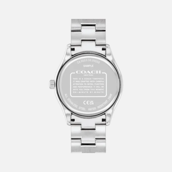 Coach Brooks Silver Tone with Crystals, 38mm Watch - 14400033 - Image 3