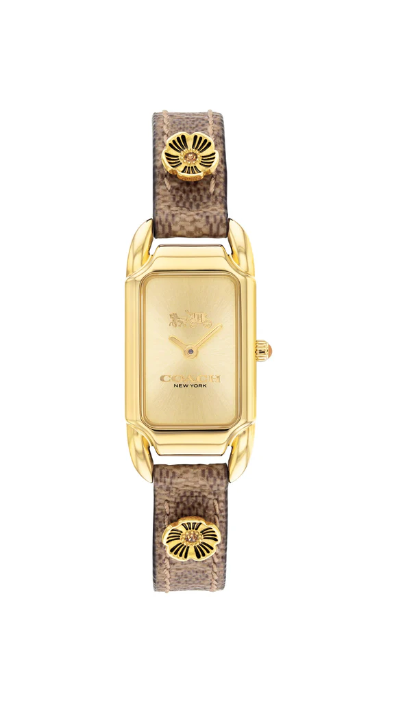 Coach Cadie Tan Canvas Strap 17.5mm X 28.5mm Watch - 14504192