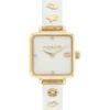 Coach Cass Gold Tone Case, Chalk Resin Bangle 22mm Watch - 14504308