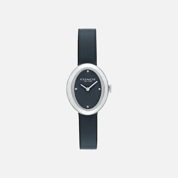 Coach Sammy Silver Tone, Denim Leather Strap 22mm Watch - 14504424