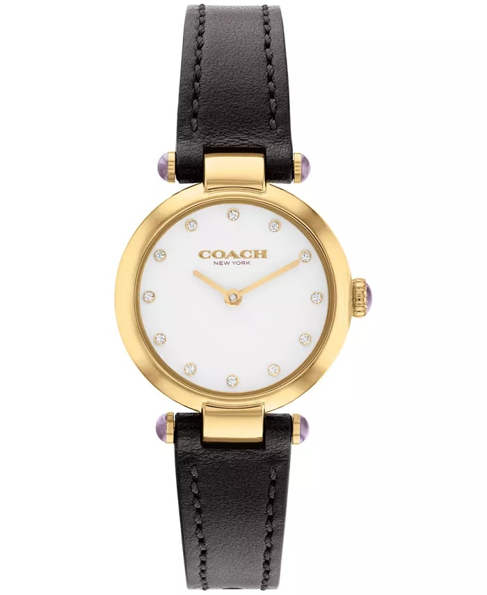 Coach Cary Gold Tone Black Strap 26mm Watch - 14504014