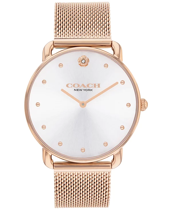 Coach Elliot Rose Gold Tone, Mesh Bracelet 36mm Watch - 14504209
