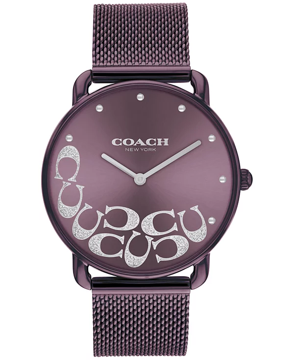Coach Elliot Purple Stainless Steel Bracelet 36mm Watch - 14504339