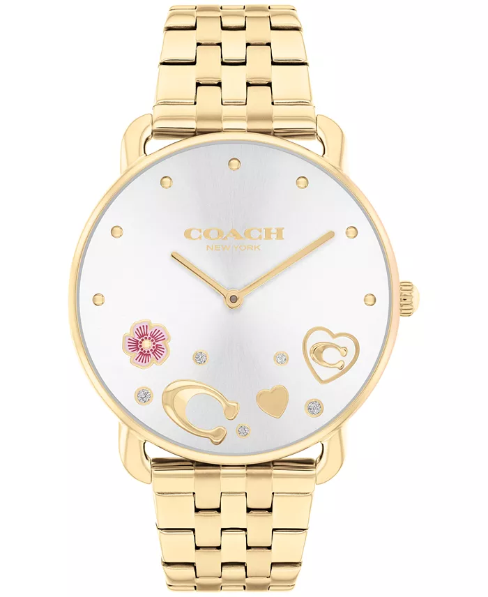 Coach Elliot Gold Tone Stainless Steel Bracelet 36mm Watch - 14504349