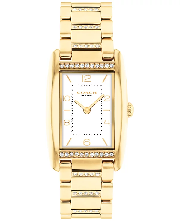 Coach Reese Gold Tone Case, Stainless Steel Bracelet 24mm x 35mm Watch - 14504316