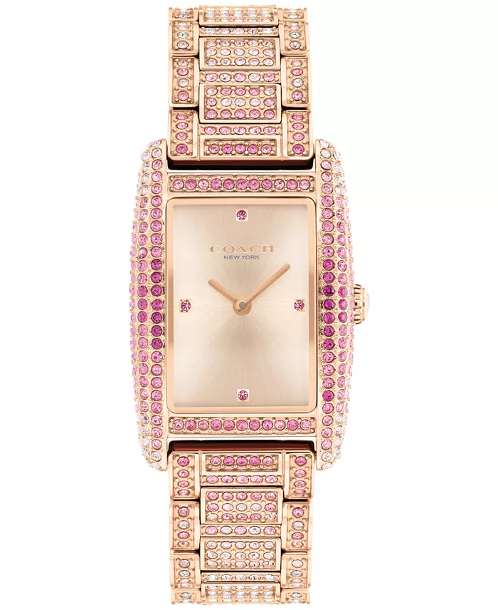 Coach Reese Carnation Gold Tone and Crystals, Stainless Steel 24mm x 36mm Watch - 14504414