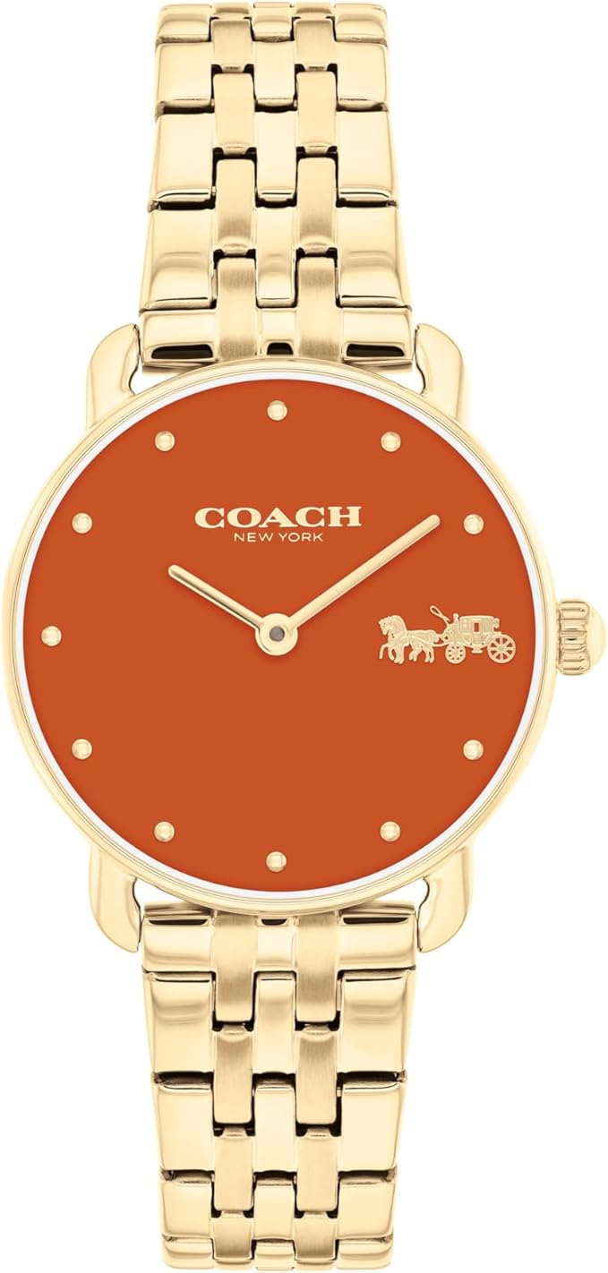 Coach Elliot Gold-Tone Case, Gold Tone Stainless Steel Bracelet 28mm Watch - 14504446