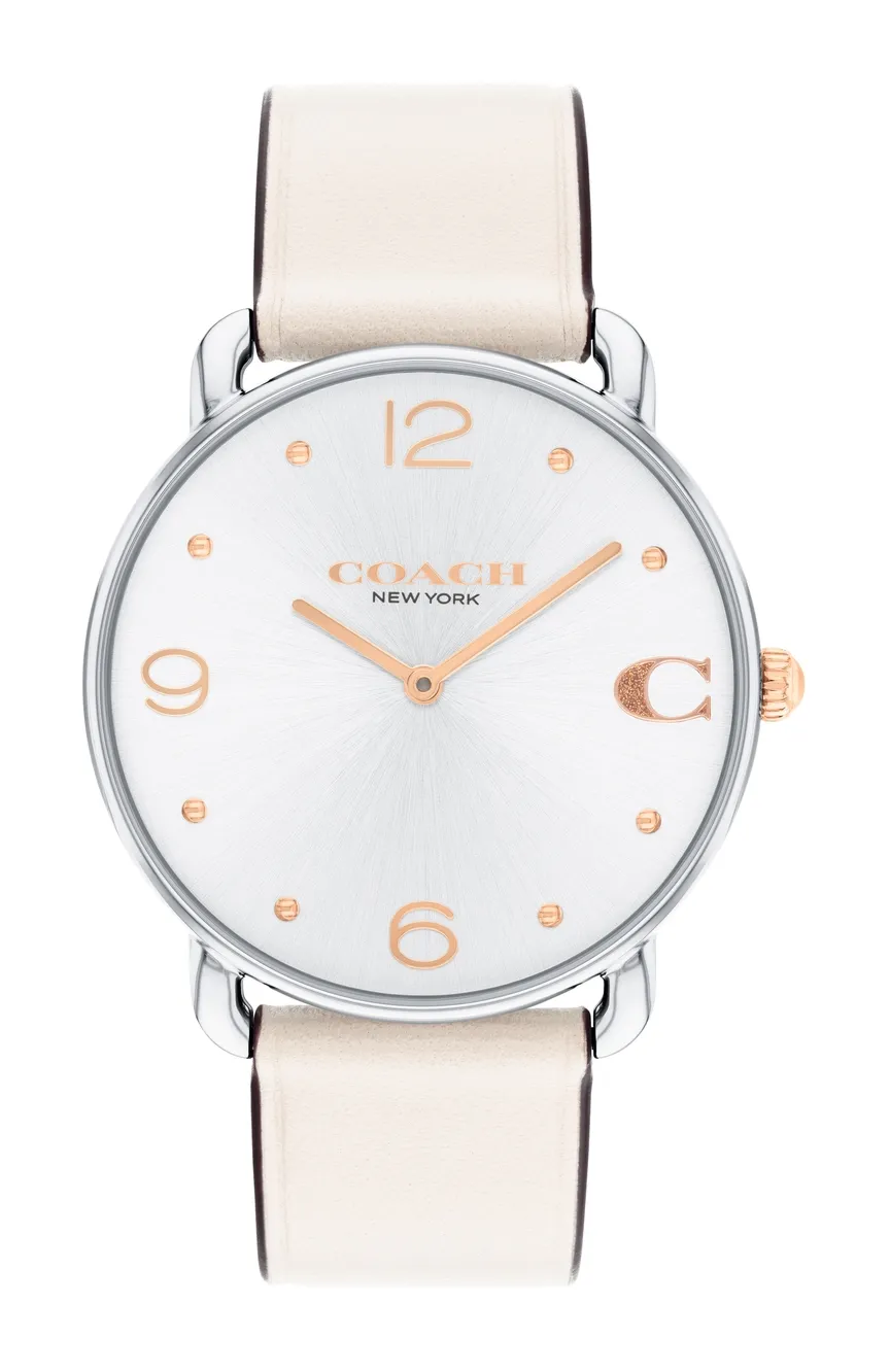 Coach Elliot Chalk White Leather 36mm Watch - 14504200
