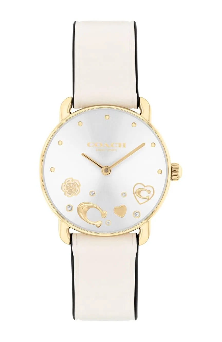 Coach Elliot Blush Leather White 28mm Watch - 14504305
