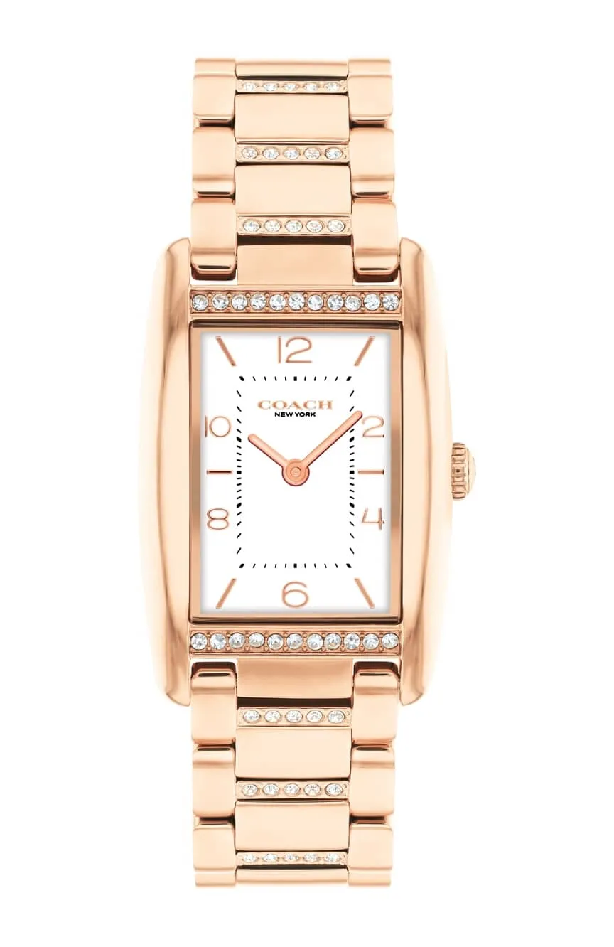 Coach Reese Rose Gold Tone Case, Stainless Steel Bracelet 24mm x 35mm Watch - 14504317
