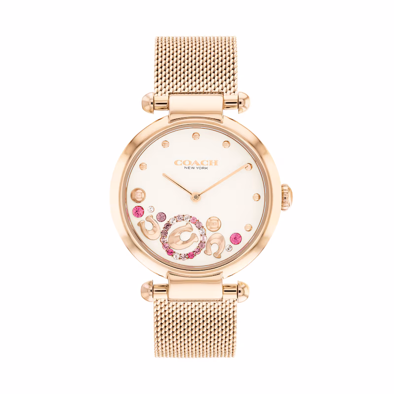Coach Cary Gold Tone Mesh Bracelet 34mm Watch - 14504004