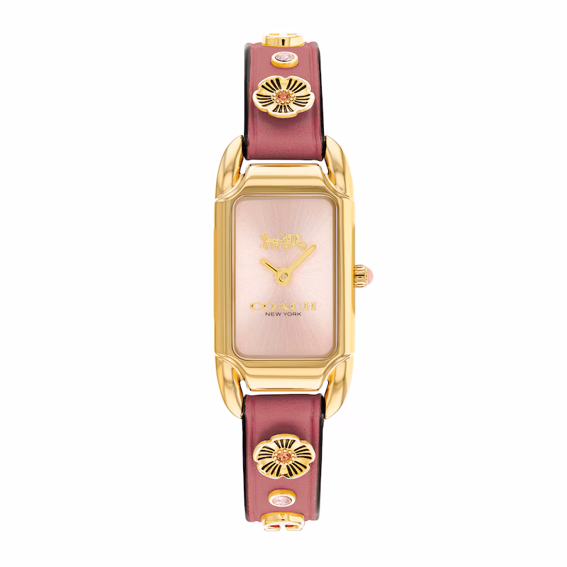 Coach Cadie Pink Leather Strap 17.5mm X 28.5mm Watch - 14504117