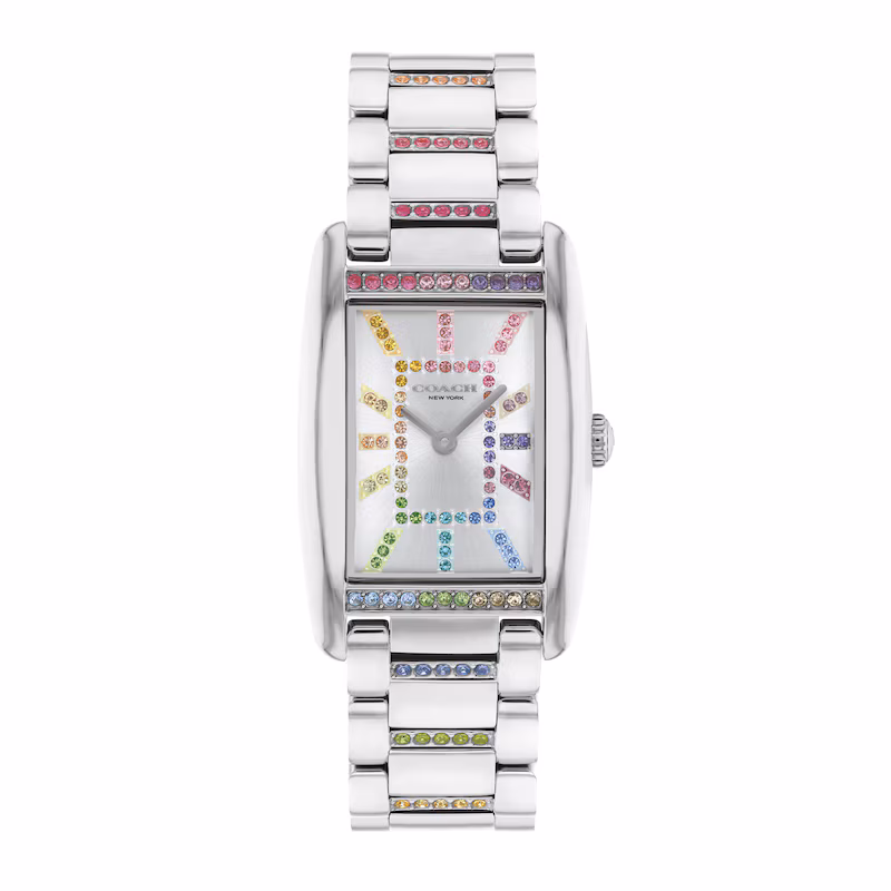 Coach Reese Silver Tone Case, Two Tone Stainless Steel Bracelet 24mm x 35mm Watch - 14504321