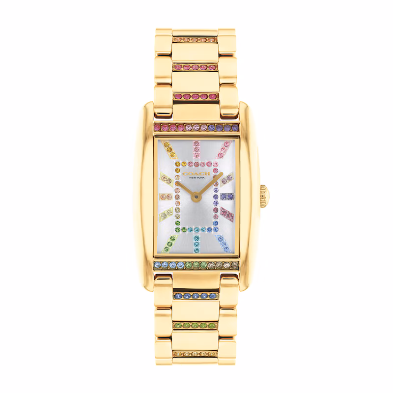 Coach Reese Gold Tone Case, Gold Tone Stainless Steel Bracelet 24mm x 35mm Watch - 14504347