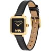 Coach Cass Gold-Tone Case, Black Leather Strap 22mm Watch - 14504225 - Image 3