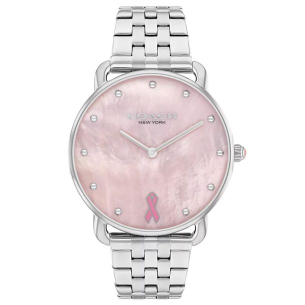 Coach Elliot Pink Ribbon, Stainless Steel Bracelet 36mm Watch - 14504372