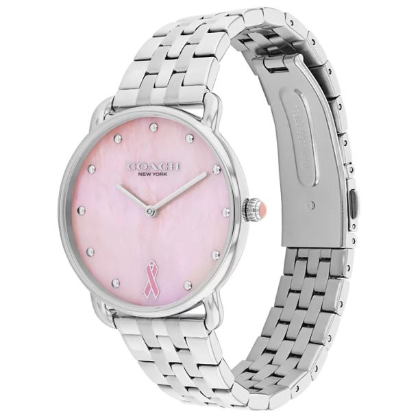 Coach Elliot Pink Ribbon, Stainless Steel Bracelet 36mm Watch - 14504372 - Image 2