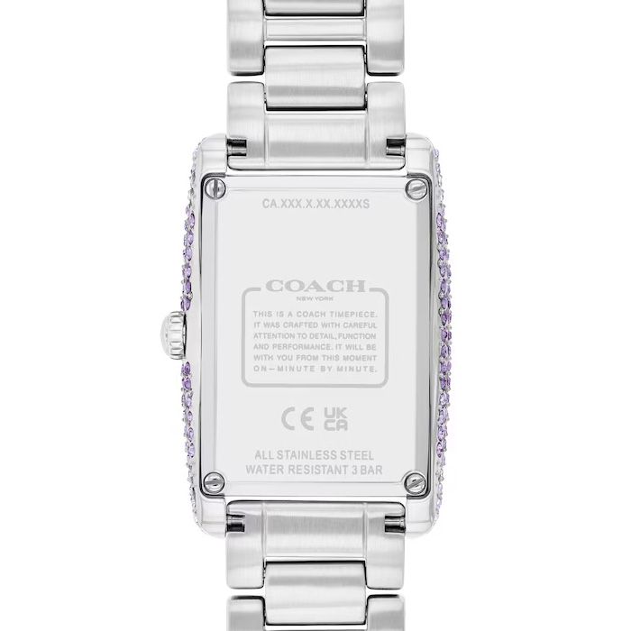 Coach Reese Pink and Purple Crystal, Silver Tone, Stainless Steel 24mm x 36mm Watch - 14504413 - Image 4