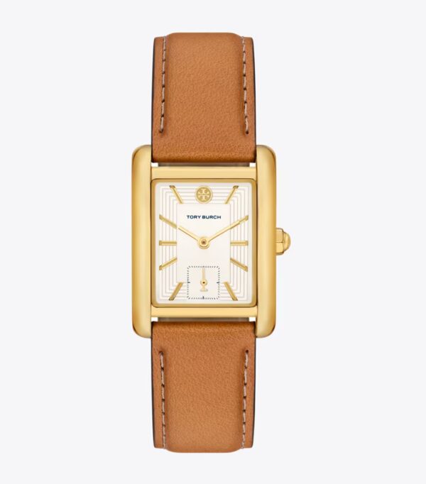 Tory Burch Eleanor Watch Brown Leather/ Gold-Tone Stainless Steel - TBW1068