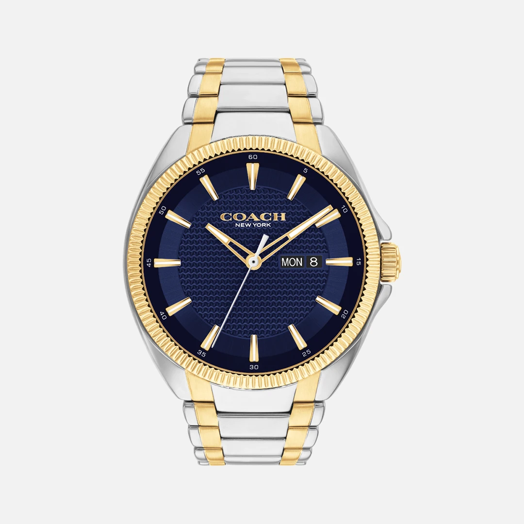 Coach Jackson Two-Tone Blue Dial 45mm Watch- 14602690