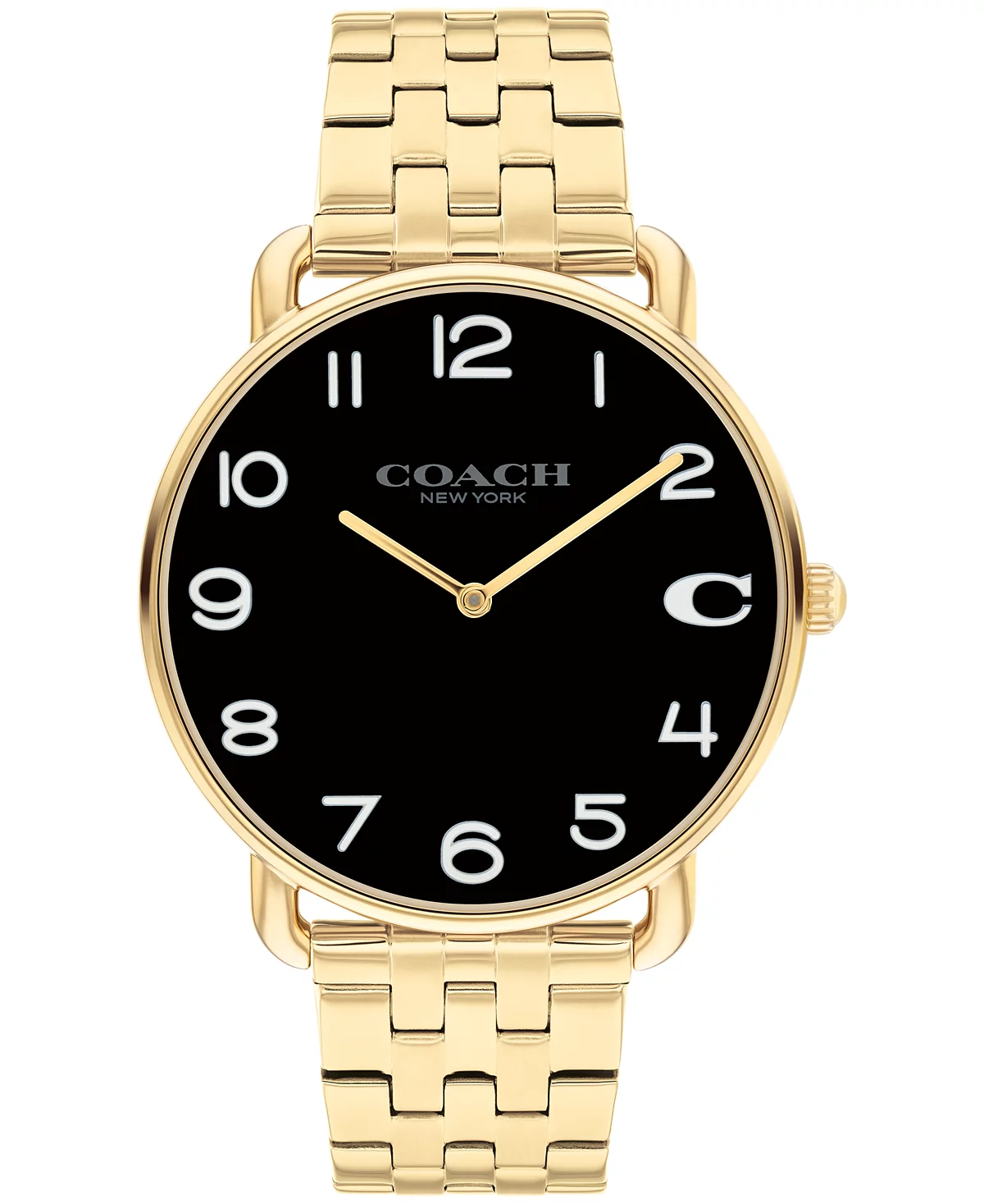 Coach Elliot Gold-Tone Black Dial 40mm Watch- 14602669
