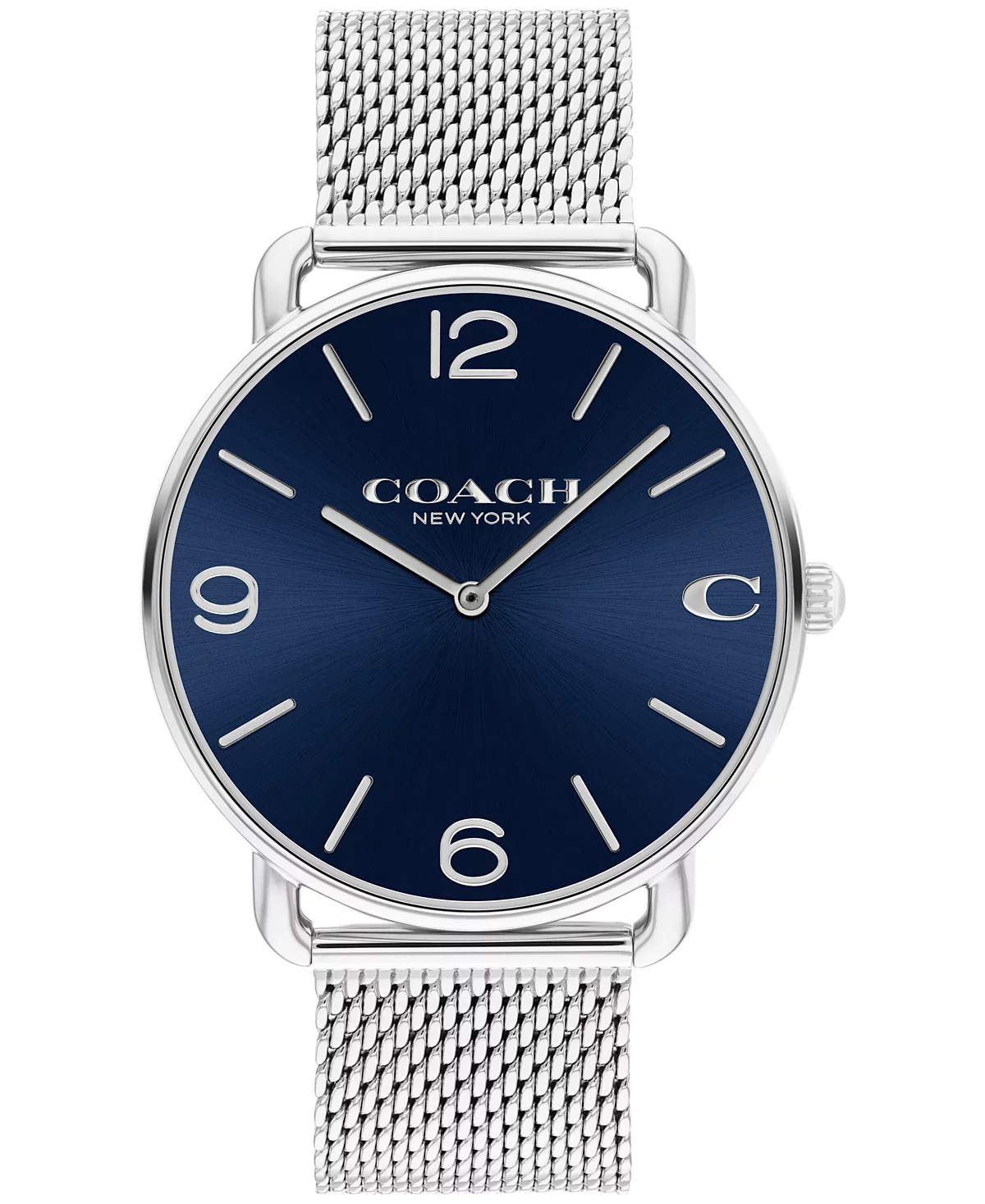 Coach Elliot Silver-Tone Steel Mesh 41mm Watch- 14602652