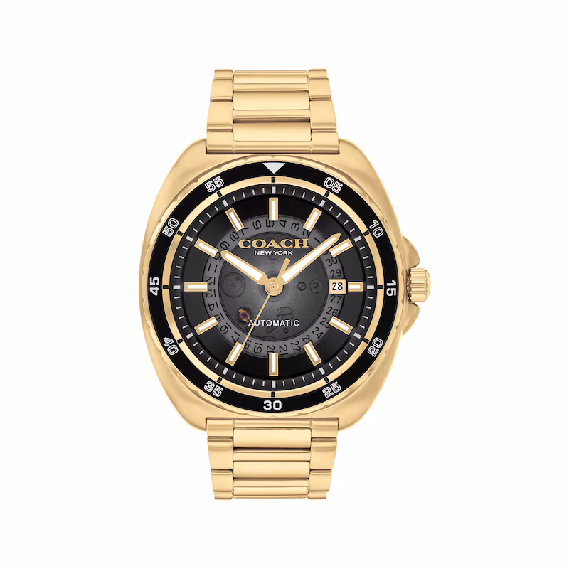 Coach Charter Automatic Gold-Tone 44mm Watch-14602712