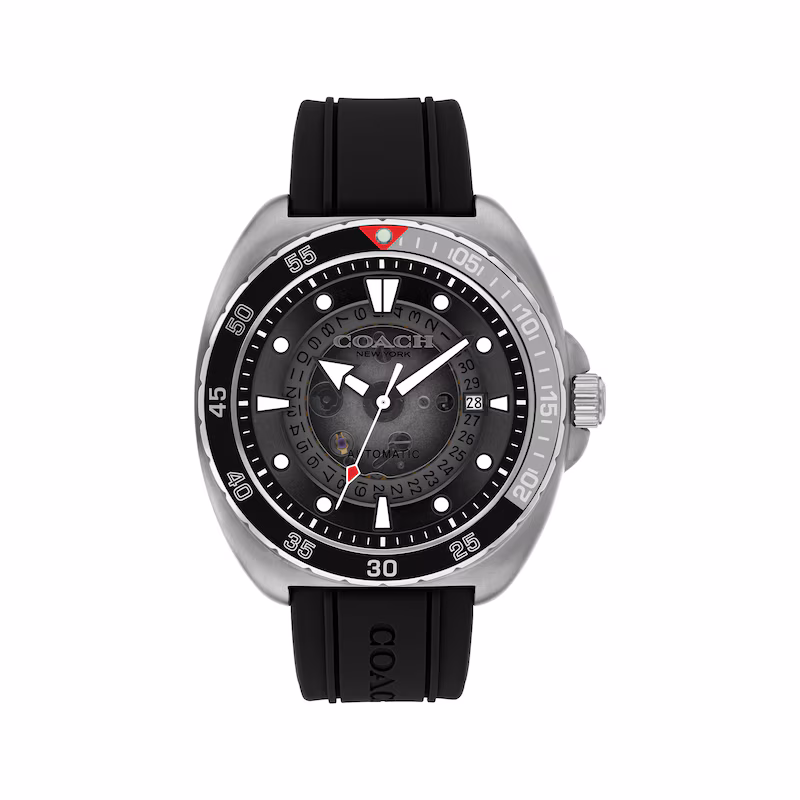 Coach Charter Black Silicone Automatic 44mm Watch-14602715