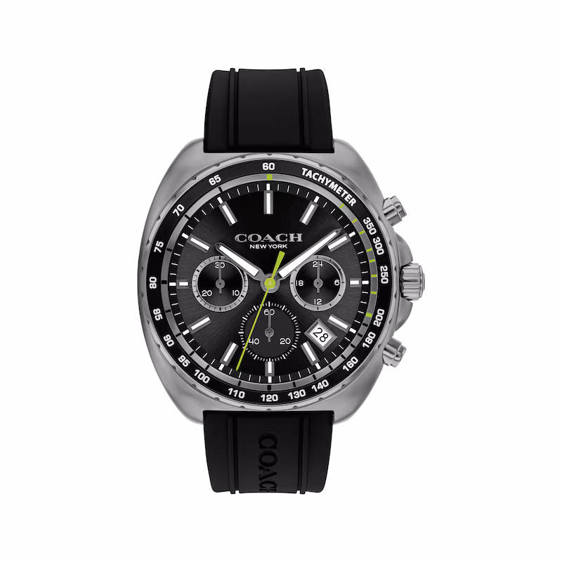 Coach Charter Black Silicone Grey 44mm Watch-14602709
