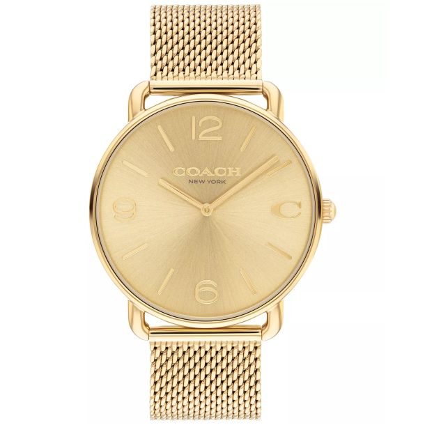 Coach Elliot Gold-Tone Steel Mesh 41mm Watch- 14602653