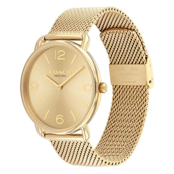 Coach Elliot Gold-Tone Steel Mesh 41mm Watch- 14602653 - Image 2