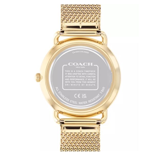 Coach Elliot Gold-Tone Steel Mesh 41mm Watch- 14602653 - Image 3